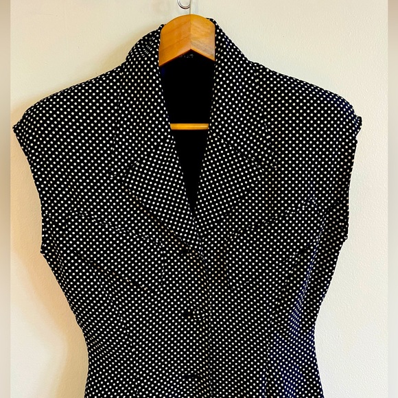 Vintage Novepazio dress from Japan in navy/white polka dot, size approx 2-4 - Picture 4 of 8